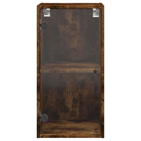 Avila Wooden Wall Cabinet With 1 Glass Door In Smoked Oak_5