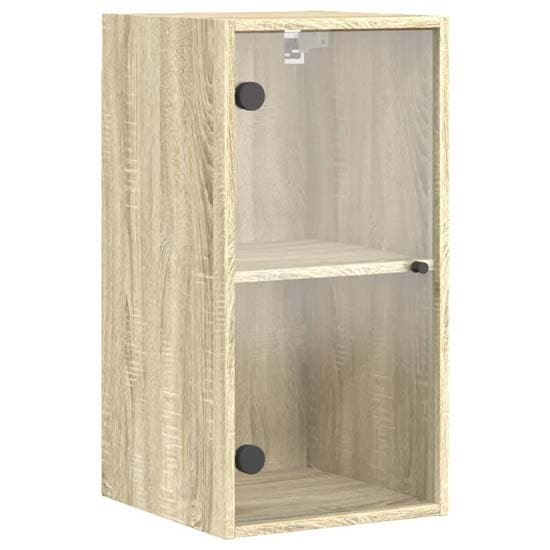 Avila Wooden Wall Cabinet With 1 Glass Door In Sonoma Oak_2
