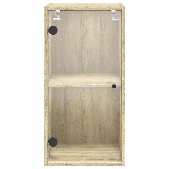 Avila Wooden Wall Cabinet With 1 Glass Door In Sonoma Oak_5