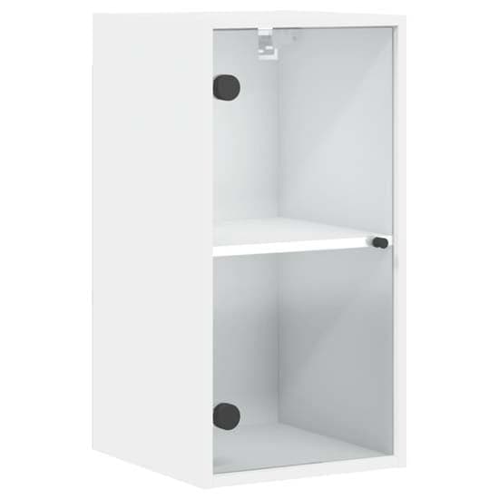 Avila Wooden Wall Cabinet With 1 Glass Door In White_2