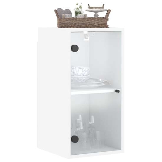 Avila Wooden Wall Cabinet With 1 Glass Door In White_3