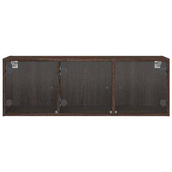 Avila Wooden Wall Cabinet With 3 Glass Doors In Brown Oak_4