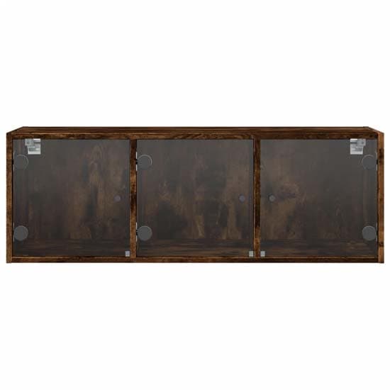 Avila Wooden Wall Cabinet With 3 Glass Doors In Smoked Oak_4