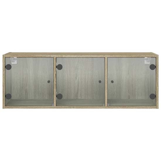 Avila Wooden Wall Cabinet With 3 Glass Doors In Sonoma Oak_4