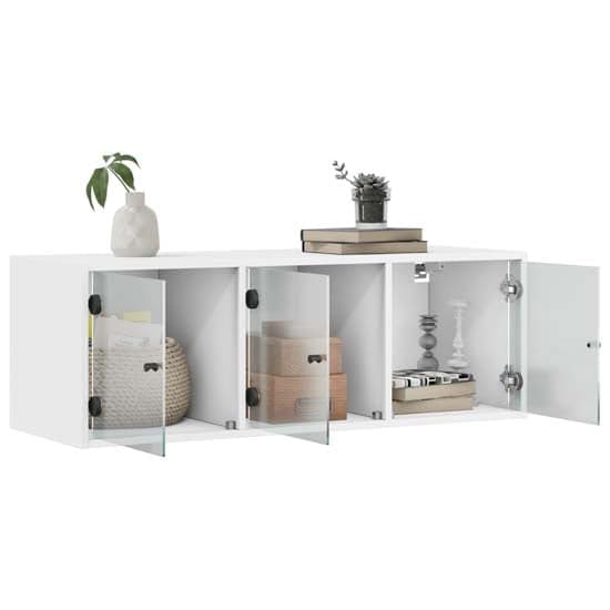 Avila Wooden Wall Cabinet With 3 Glass Doors In White_3