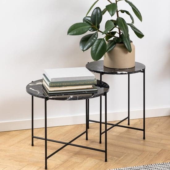 Avilla Marble Stone Side Table Large In Black_3