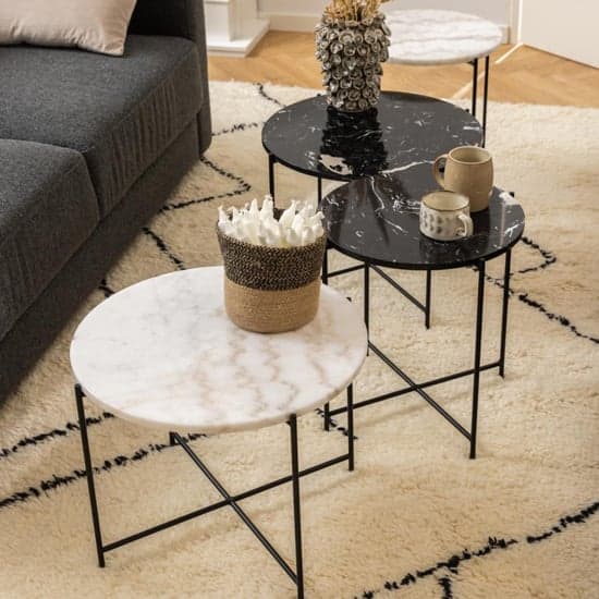 Avilla Marble Stone Side Table Large In Black_5
