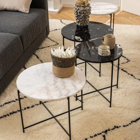 Avilla Marble Stone Side Table Small In Black_5