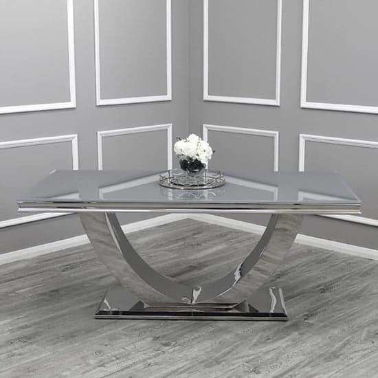 Avon Grey Glass Dining Table With 4 Elmira Black Chairs_2