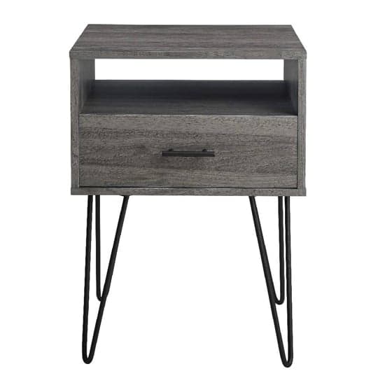Avon Wooden Side Table With 1 Drawer In Slate Grey_3