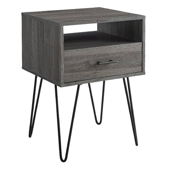 Avon Wooden Side Table With 1 Drawer In Slate Grey_4