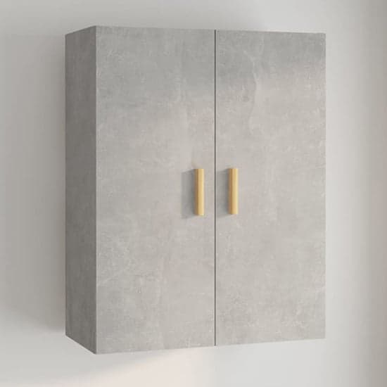 Avon Wooden Wall Storage Cabinet With 2 Door In Concrete Effect_1