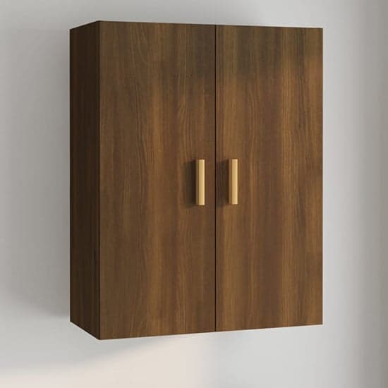 Avon Wooden Wall Storage Cabinet With 2 Doors In Brown Oak_1