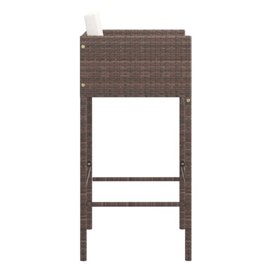 Avyanna Brown Poly Rattan Bar Chairs With Cushions In A Pair_4