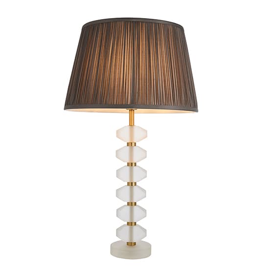 Awka Charcoal Silk Shade Table Lamp With Frosted Glass Base_4