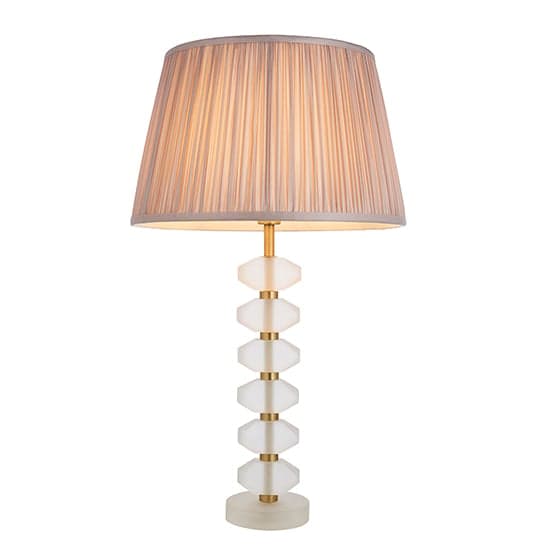 Awka Dusky Pink Silk Shade Table Lamp With Frosted Glass Base_4