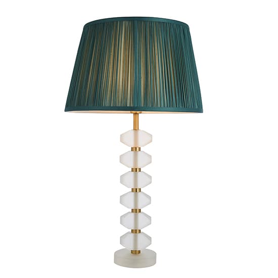 Awka Fir Silk Shade Table Lamp With Frosted Glass Base_4
