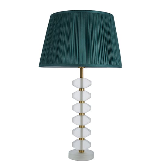 Awka Fir Silk Shade Table Lamp With Frosted Glass Base_5