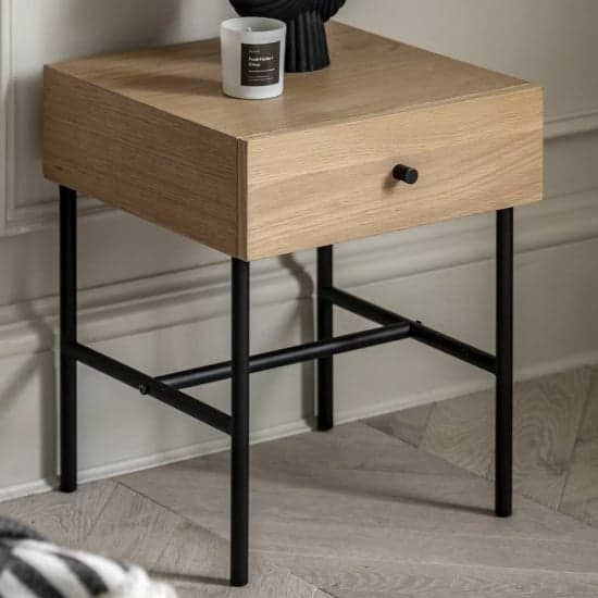 Axamer Wooden Bedside Table With 1 Drawer In Natural_1