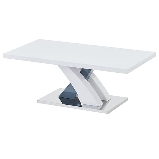 Axara Rectangular High Gloss Coffee Table In White And Grey_2