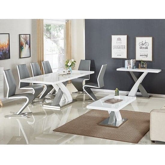 Axara Large Extending Grey Dining Table 6 Gia Grey Chairs_2