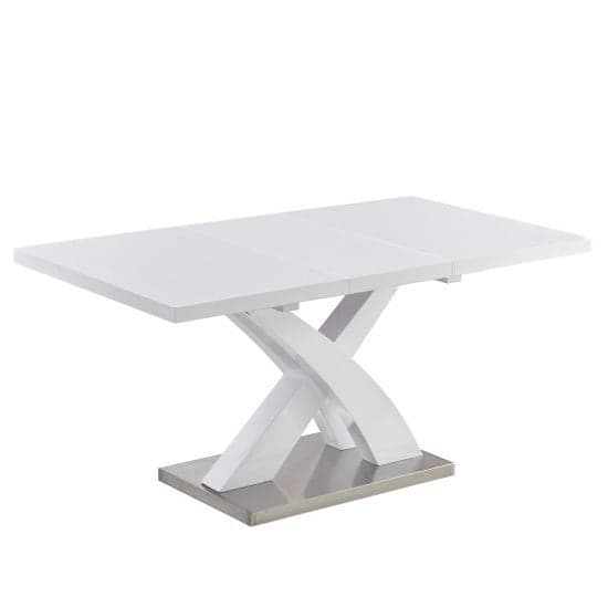 Axara Small Extending High Gloss Dining Table In White_1