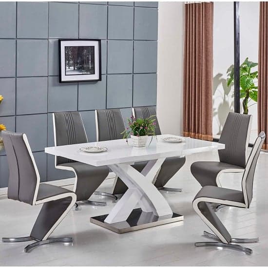 Axara Small Extending High Gloss Dining Table In White_2