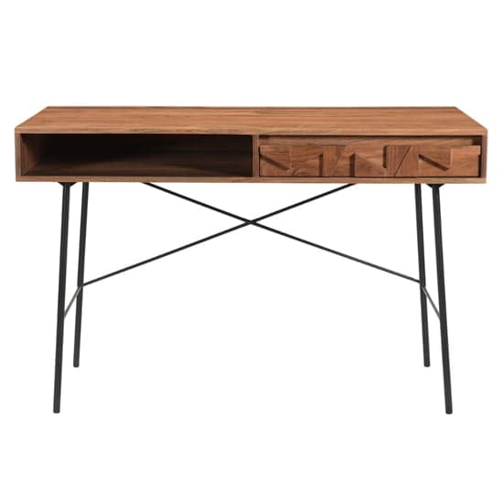 Axis Acacia Wood Computer Desk With 1 Drawer In Natural_2