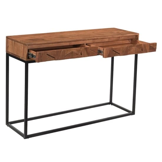 Axis Acacia Wood Console Table With 2 Drawers In Natural_2