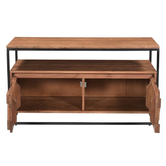 Axis Acacia Wood TV Stand With 2 Doors In Natural_2