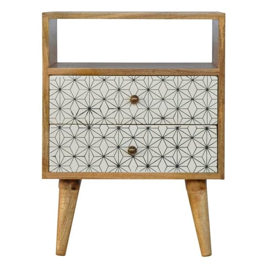 Prima Wooden Bedside Cabinet In Oak Ish With Open Slot_2