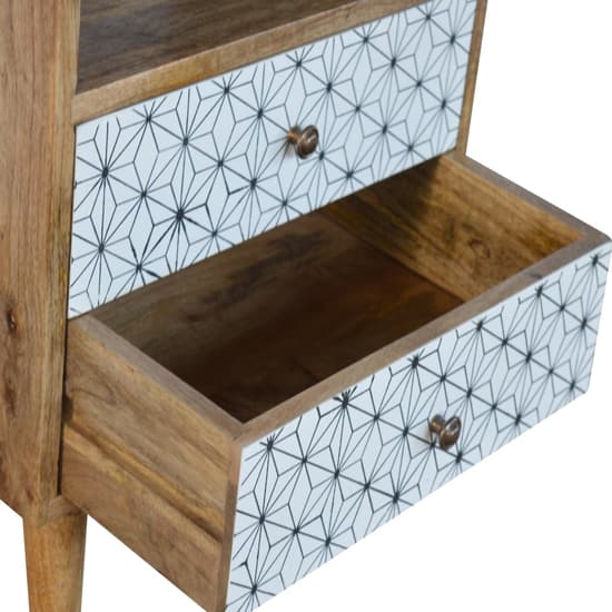 Prima Wooden Bedside Cabinet In Oak Ish With Open Slot_3