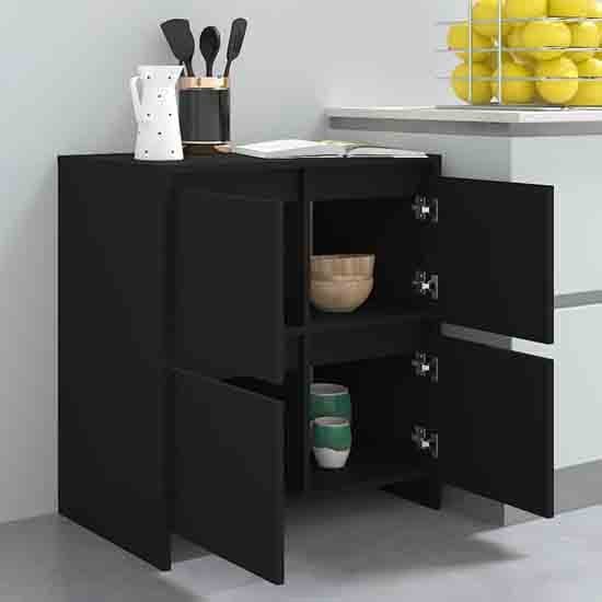 Axton Wooden Storage Cabinet With 4 Doors In Black_2