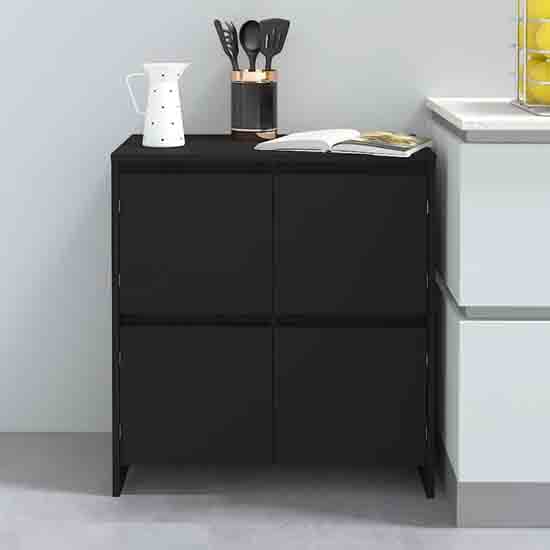 Axton Wooden Storage Cabinet With 4 Doors In Black_1
