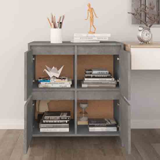 Axton Wooden Storage Cabinet With 4 Doors In Concrete Grey_3
