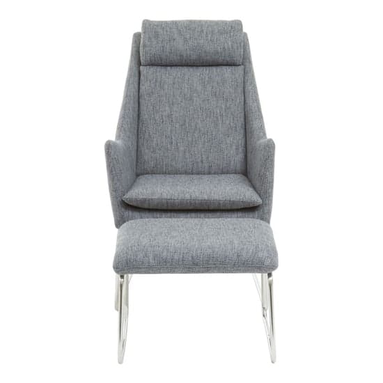 Azaltro Fabric Bedroom Chair With Footstool In Grey_2