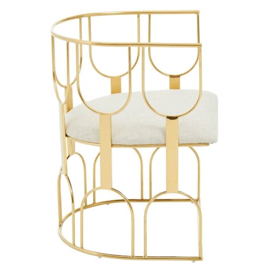 Azaltro Fabric Bedroom Chair With Gold Metal Frame In Natural_3