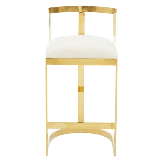 Azaltro Ivory Velvet Bar Chair With Gold Steel Frame_2