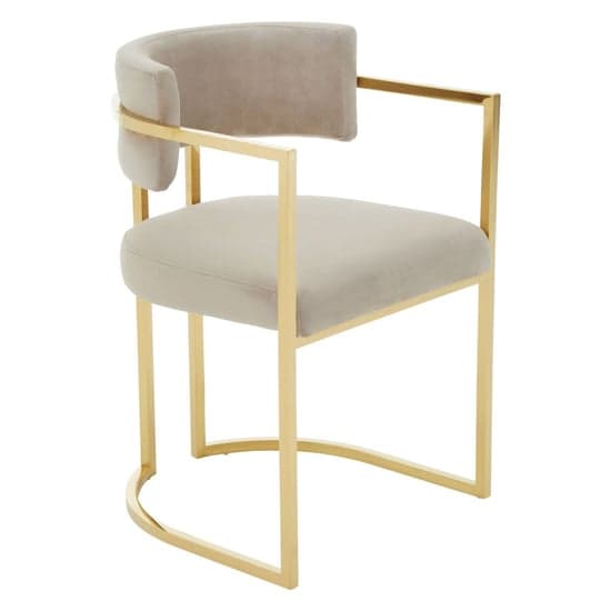 Azaltro Upholstered Velvet Dining Chair In Mink_1