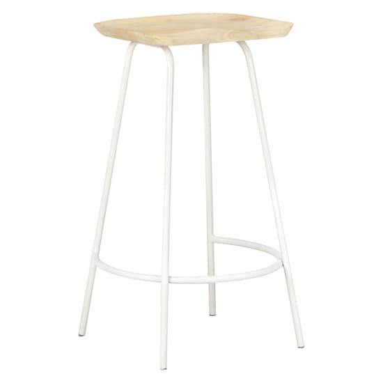 Azul Set Of 4 Wooden Bar Stools With White Frame In Natural_2
