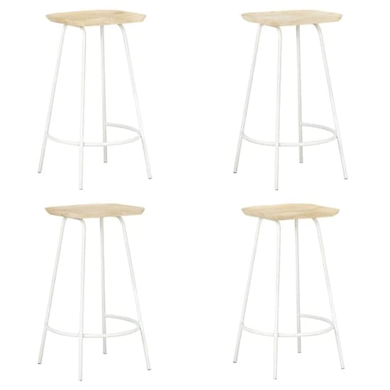 Azul Set Of 4 Wooden Bar Stools With White Frame In Natural_1