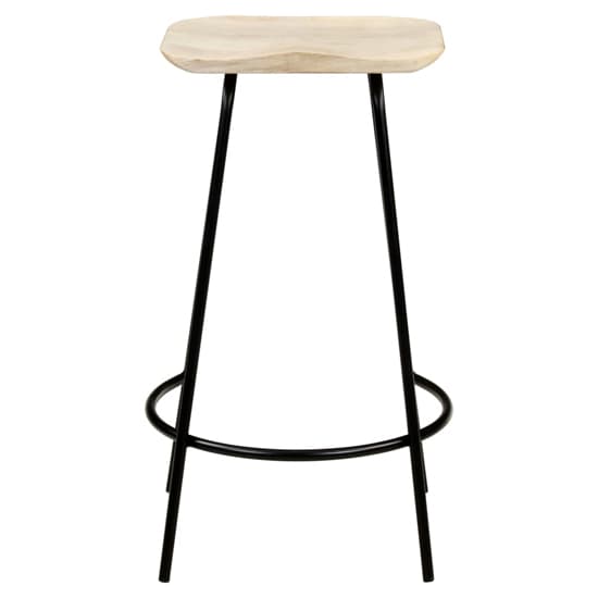 Azul Natural Wooden Bar Stools With Black Metal Frame In A Pair_2