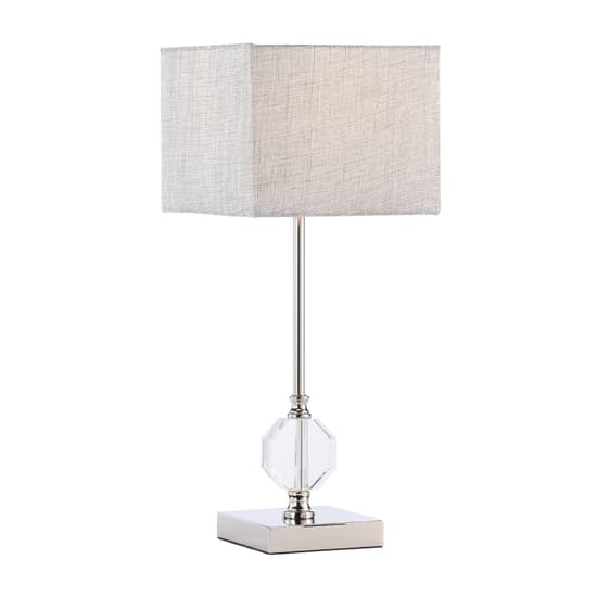 Azusa Grey Linen Shade Crystal Table Lamp with Metal Base_3
