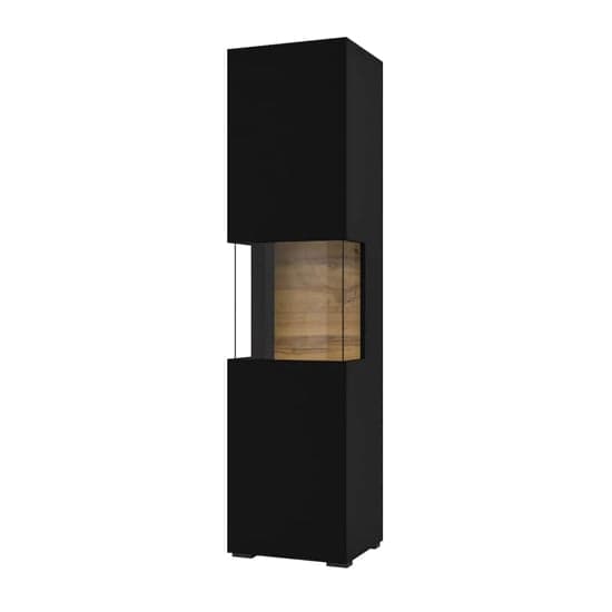 Azusa Wooden Display Cabinet Tall In Matt Black_2