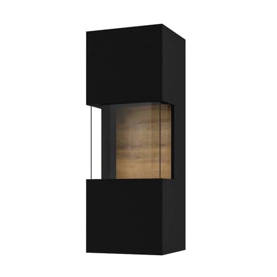 Azusa Wooden Display Cabinet Wall Hung In Matt Black_2
