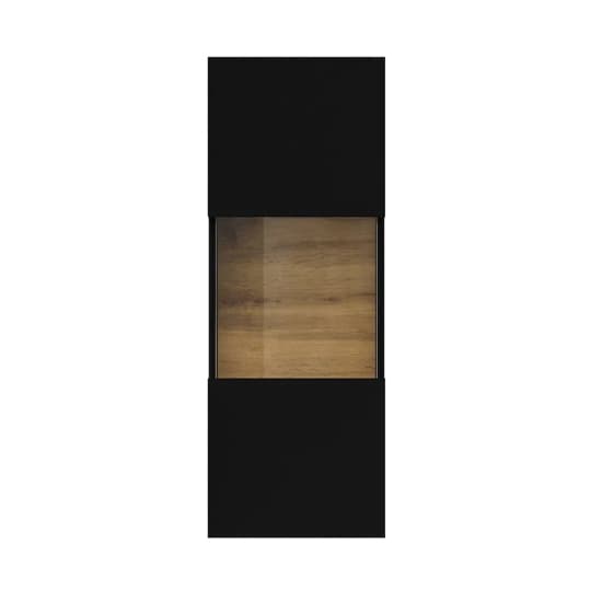 Azusa Wooden Display Cabinet Wall Hung In Matt Black_3