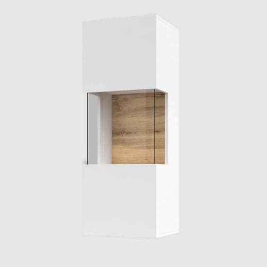 Azusa Wooden Display Cabinet Wall Hung In Matt White_2