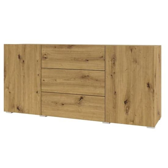 Azusa Wooden Sideboard With 2 Doors 3 Drawers In Artisan Oak_2