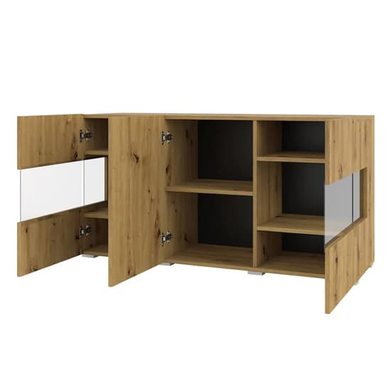 Azusa Wooden Sideboard With 3 Doors In Artisan Oak_3