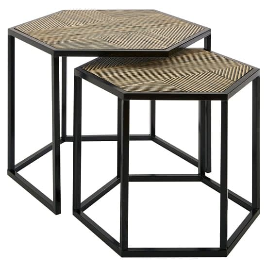 Bablet Wooden Set Of 2 Side Tables In Natural And Black_2